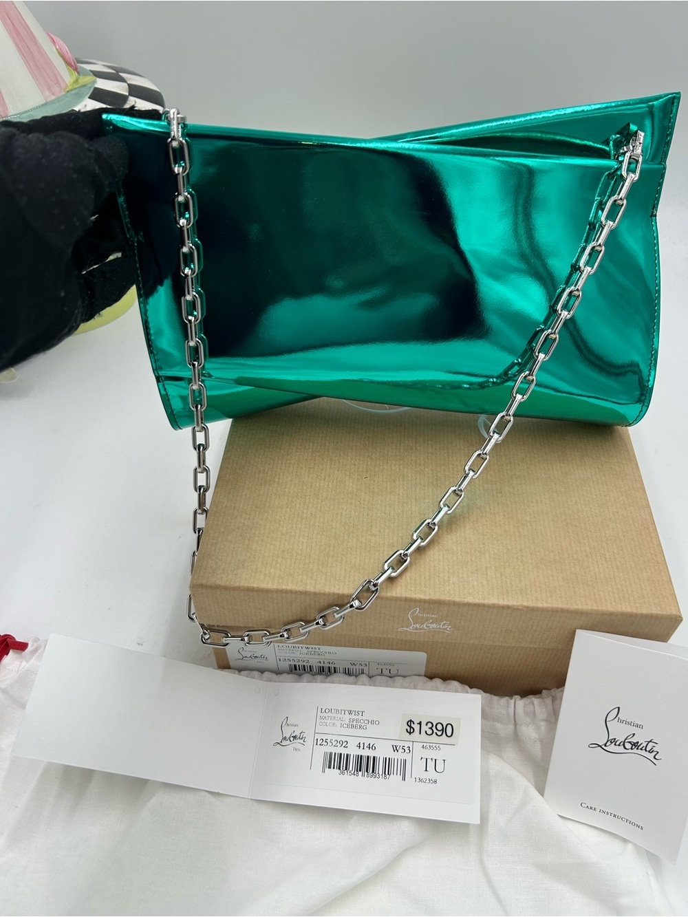 Women's Christian Louboutin LOUBITWIST clutch/shoulder bag made in Italy - Picture 3 of 16